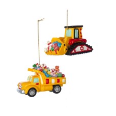 Candy Filled Construction Vehicle Ornaments 2A