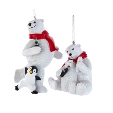 Coca-Cola Bear With Penguin and Bear With Cub Ornaments 2A