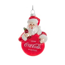 Coca-Cola Santa Glass Ornament