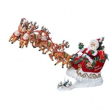 Musical Santa With Sleigh & Reindeer Figure
