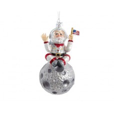 Noble Gems Glass Astronaut Santa Ornament