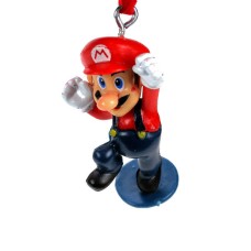 Custom Nintendo Super Mario Jumping On Stand Ornament With Red Ribbon