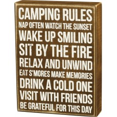 Camping Rules Box Sign