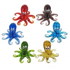 2.5" Glass Octopus Figure 6 Piece Set