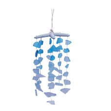 16" Blue Starfish & Seaglass Hanging