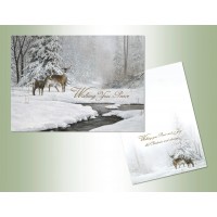 Deer Stream Wishing You Peace Christmas Cards