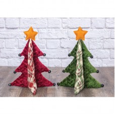 14" Fabric Country Plaid Christmas Tree 2 Piece Set