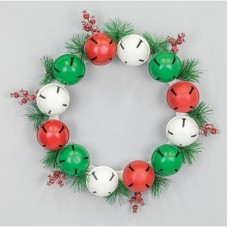 16" Metal Evergreen Berry Bell Wreath