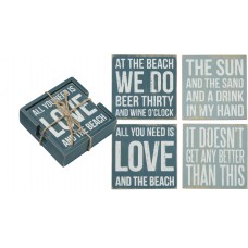 Beach Phrase Coasters Set of 4