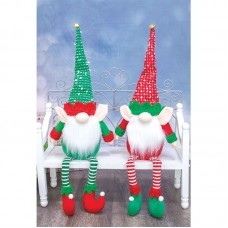 28.5" Fabric Bright Elf Gnome Dangle Leg 2 Piece Set