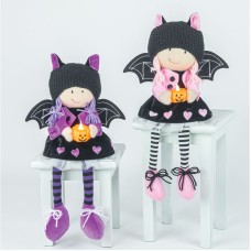 Bat Girl Pumpkin Light Up Dangle Leg 2 Piece Set