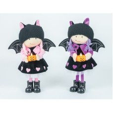 Bat Girl Pumpkin Light Up Stander 2 Piece Set