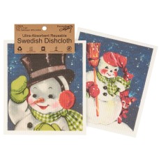 Retro Snowmen Swedish Dishcloth Set