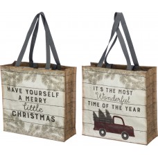 It's The Most Wonderful Time Of The Year/Have Yourself A Merry Little Christmas Red Truck Market Tote Bag