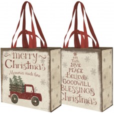 Merry Christmas Memories Made Here Red Truck Market Tote Bag