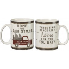 Home For Christmas/There's No Place Like Home For The Holidays Red Truck 20 Ounce Mug