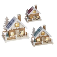 LED Light Up Cabin Figurines 3 Pack