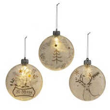 LED Light Up Holiday Disc Ornaments 3 Piece Set