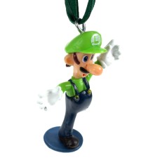 Custom Luigi With Arms Stretched Out & One Leg Down With Green Ribbon Miniature Ornament