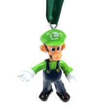 Custom Luigi With Both Arms Down & Both Legs Down With Green Ribbon Miniature Ornament