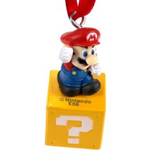 Custom Mario On Question Block Miniature Ornament