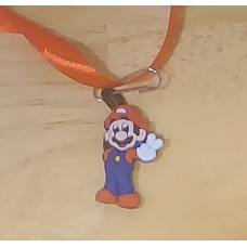 Custom Mario Peace Sign Posing With Red Ribbon Mini Ornament/Charm