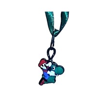 Custom Nintendo Micro Miniature Mario Riding Yoshi Ornament/Charm