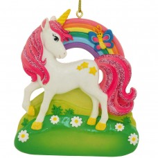 Personalizable Unicorn With Rainbow Resin Ornament