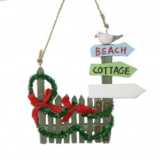 5" Picket Fence Christmas Ornament