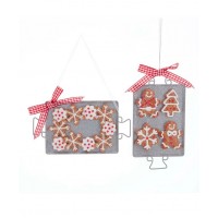 Gingerbread Cookies On Cookie Sheets Ornaments 2 Piece Set