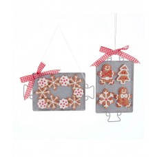 Gingerbread Cookies On Cookie Sheets Ornaments 2 Piece Set