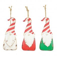 Weathered Christmas Gnome Ornaments 3 Piece Set