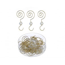 Clear & Gold Ornament Hooks 24 Pack