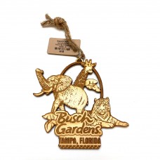 Busch Gardens Tampa Animal Collage Wooden Ornament