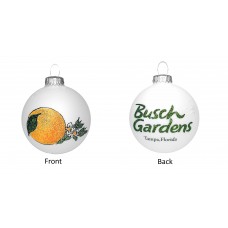 Busch Gardens Tampa Orange Glass Ball Ornament