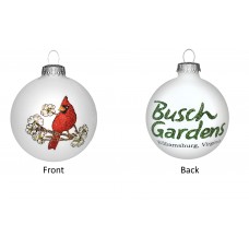 Busch Gardens Williamsburg Cardinal Glass Ball Ornament