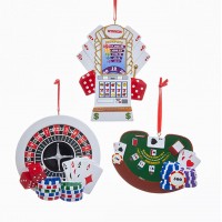 Personalizable Gambling Ornament 3 Piece Set