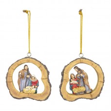 3" Resin Holy Family Tree Ring Ornament 2 Piece Set