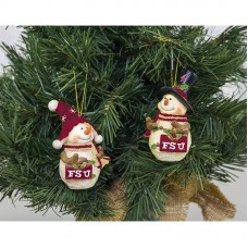 3.25" Resin Florida State Seminoles Snowman Ornament 2 Piece Set