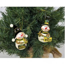 3.25" Resin Wichita State Shockers Snowman Ornament 2 Piece Set