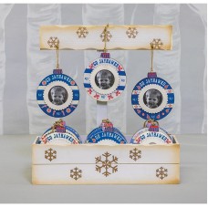 Kansas Jayhawks Team Photo Frame Ornament 3 Piece Set