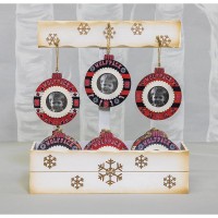NC State Wolfpack Team Photo Frame Ornament 3 Piece Set