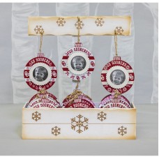 Oklahoma Sooners Team Photo Frame Ornament 3 Piece Set