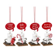 Toasted S'mores Candy Ornaments 4 Piece Set